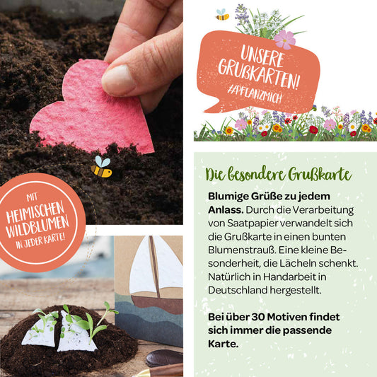 10 wachsende Grußkarten im Set 