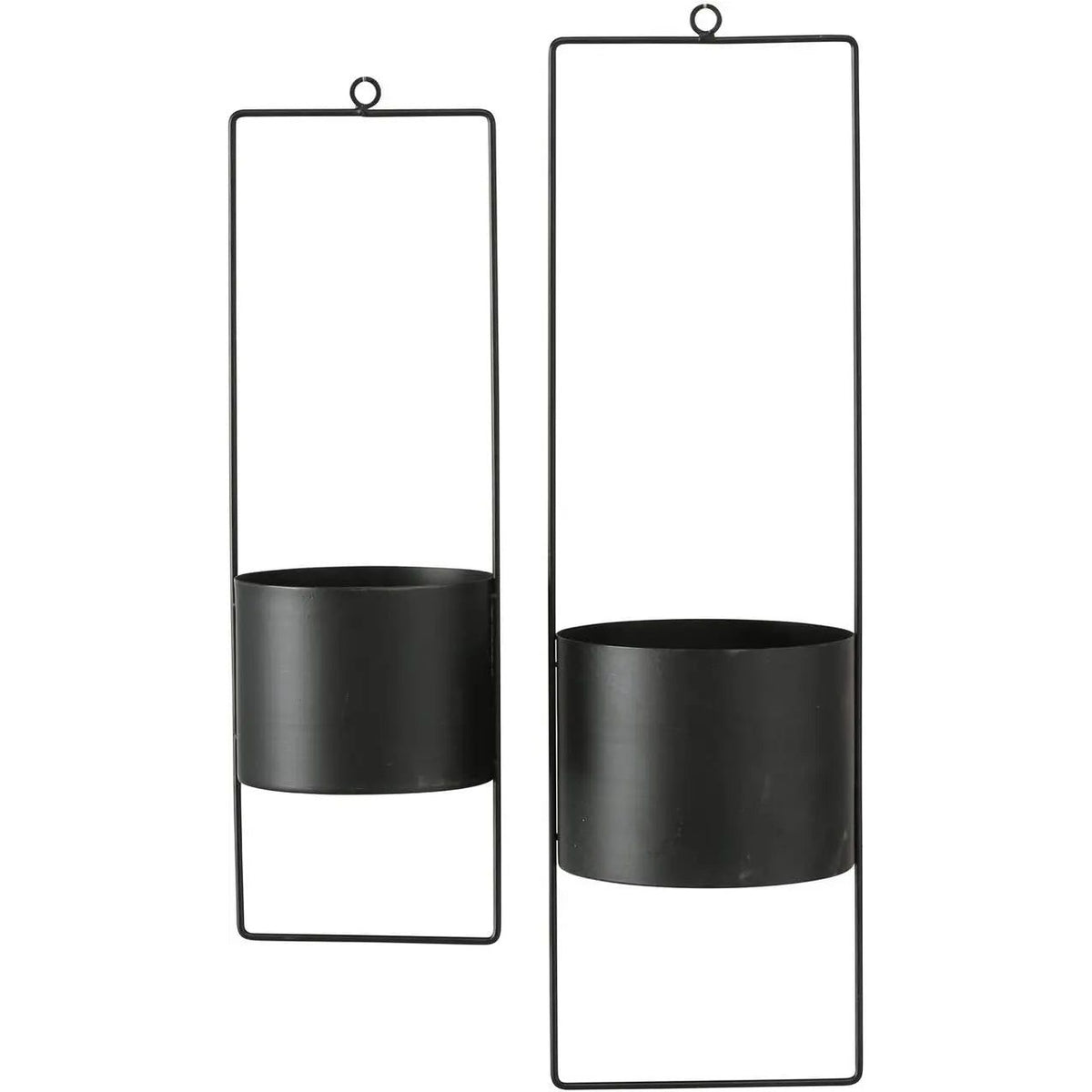 Hängetopf Blumentopf Metall schwarz indoor outdoor Balkon Fenster Blumenampel 2er set 