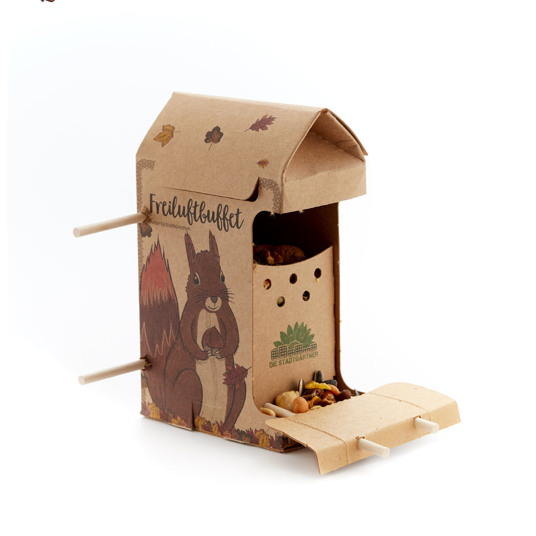 Freiluftbuffet für Eichhörnchen 