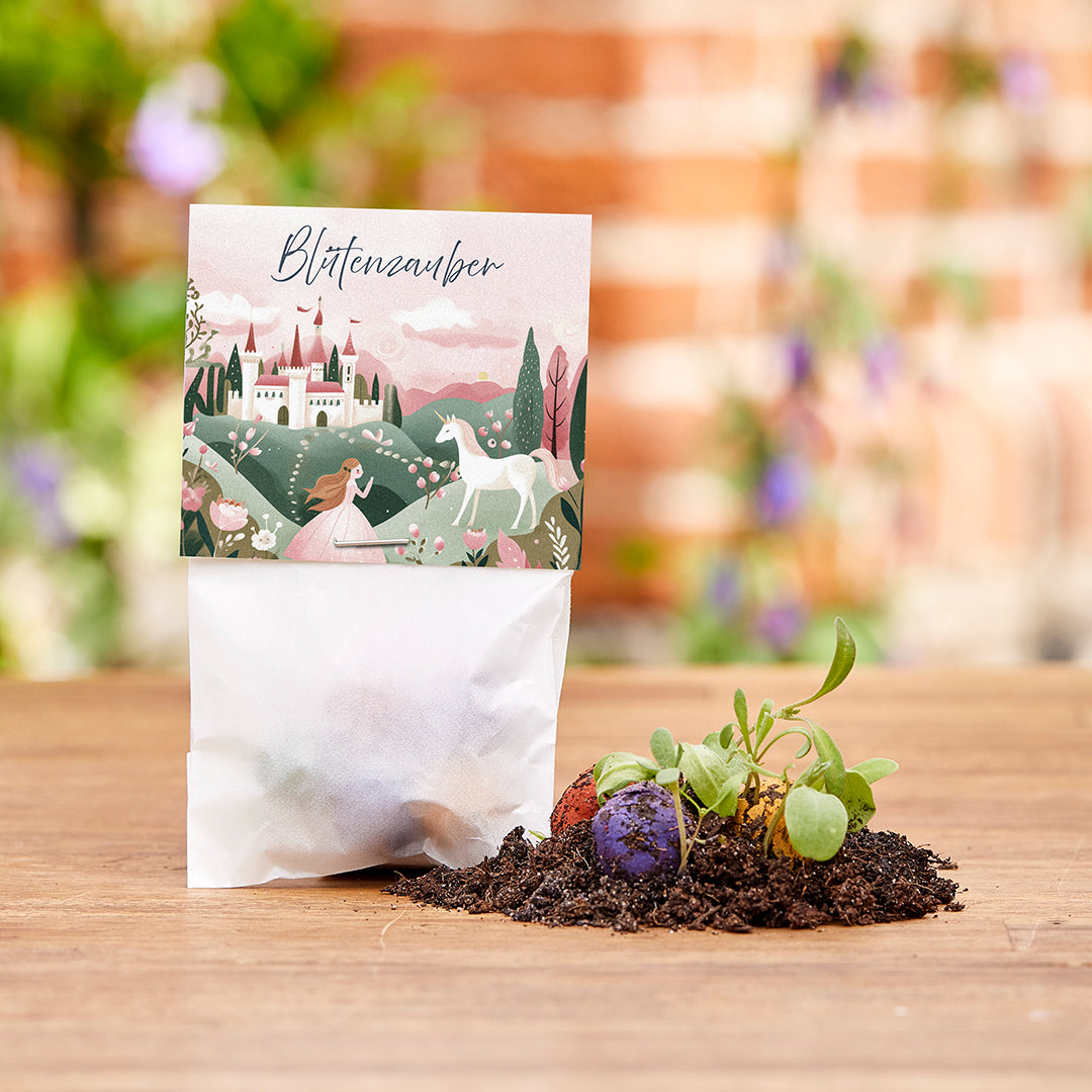 10x5 Blumenmurmeln im Tütchen – Blütenzauber 
