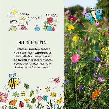 10x5 Blumenmurmeln im Tütchen – Waldfreunde 