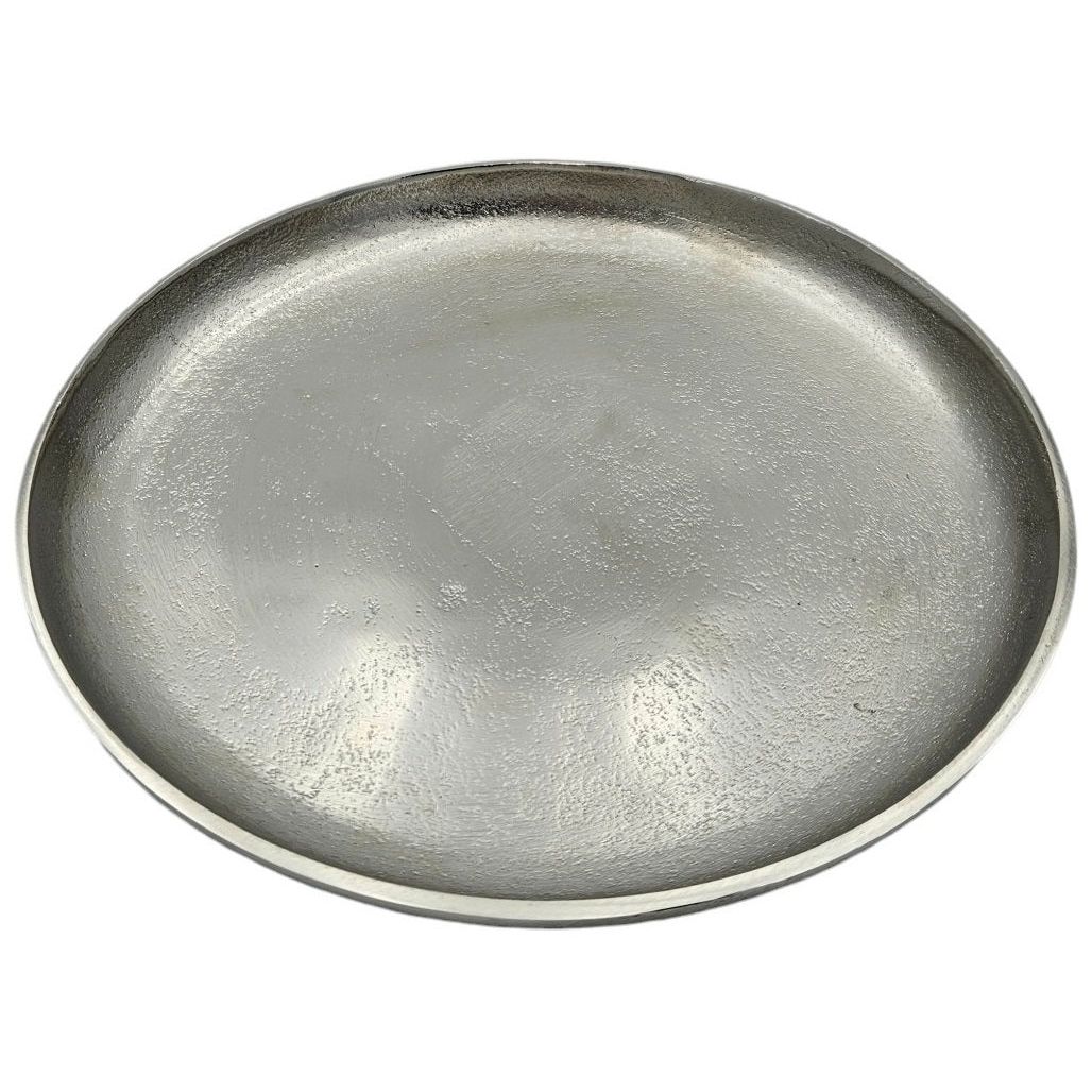 Dekoteller Silber Metall Teller Schale Dekotablett Kerzenteller Dekoschale Ø20cm 