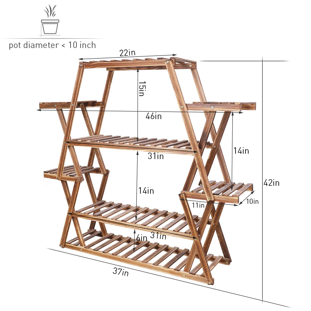 Solid Wood Plant Stand Multifunctional Flower Pot Holder 