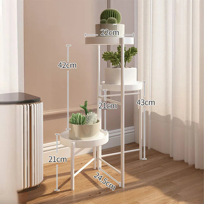 Foldable Corner Plant Stand Indoor Outdoor Tiered Plant Shelf Foldable Flower Holder Display Rack for Garden Patio Balcony 