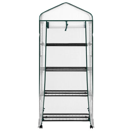 WOLTU Garden Greenhouse Plants Flowers House with Wheels Roll-Up Door 3 Shelves Winter Protection Outdoor 