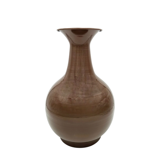 Vase Blumenvase XXL Dekovase Metallvase Beige Braun 38x25 Retro Blumengefäß 