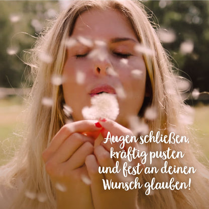 Großer Wunscherfüller – Pusteblume im Glas 