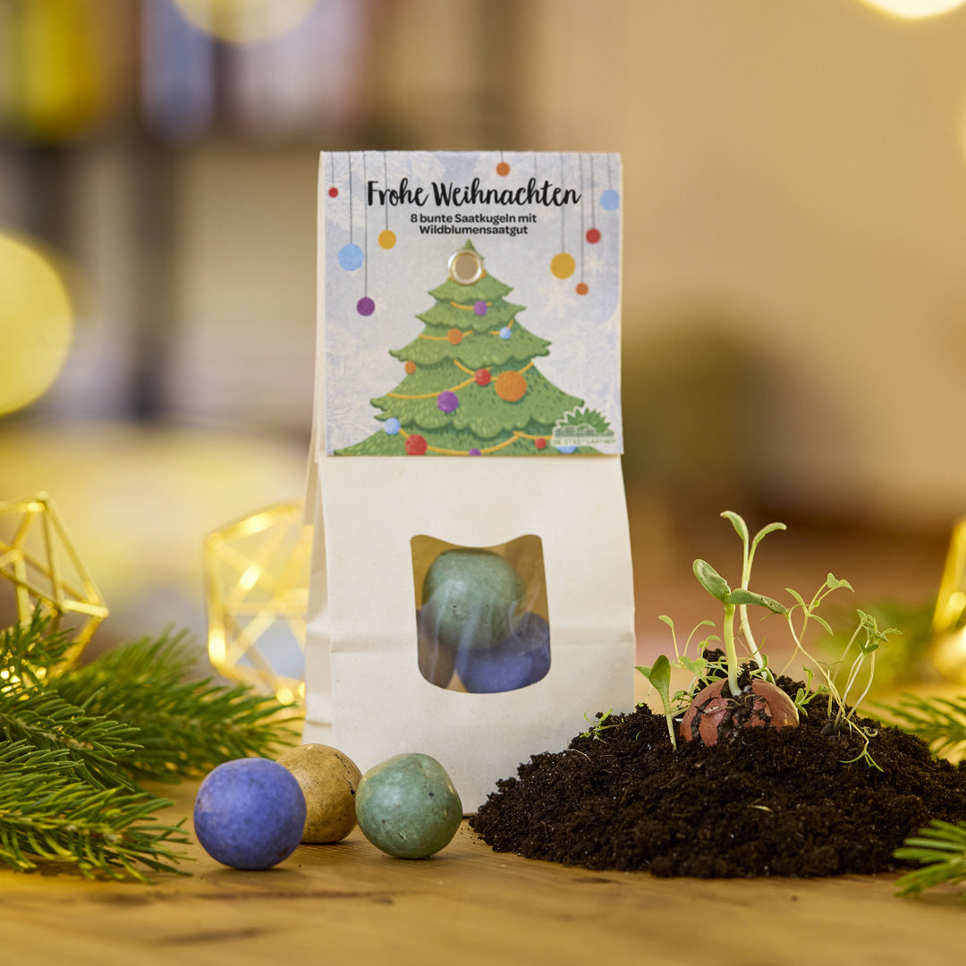 Weihnachtskugeln – Bunte Blumenmurmeln 
