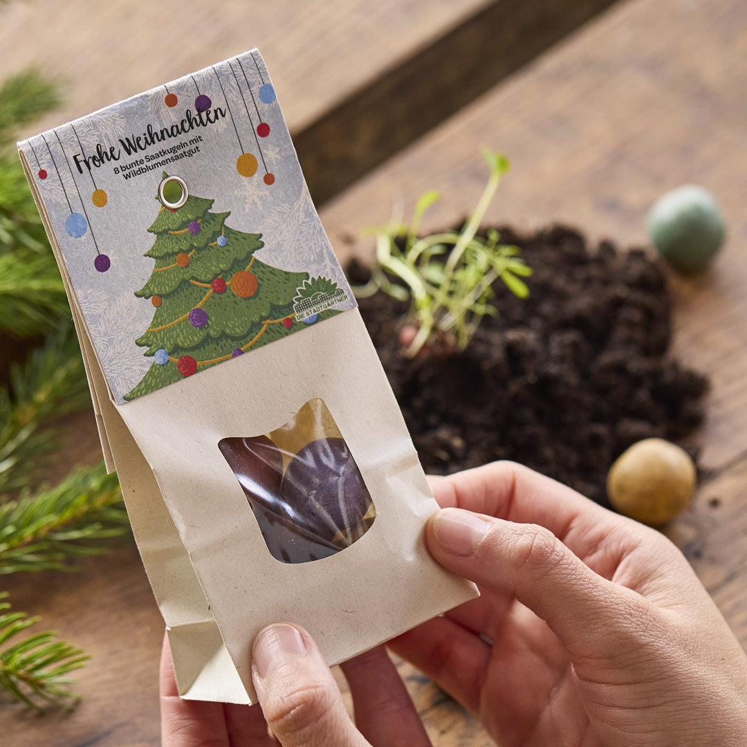 Weihnachtskugeln – Bunte Blumenmurmeln 