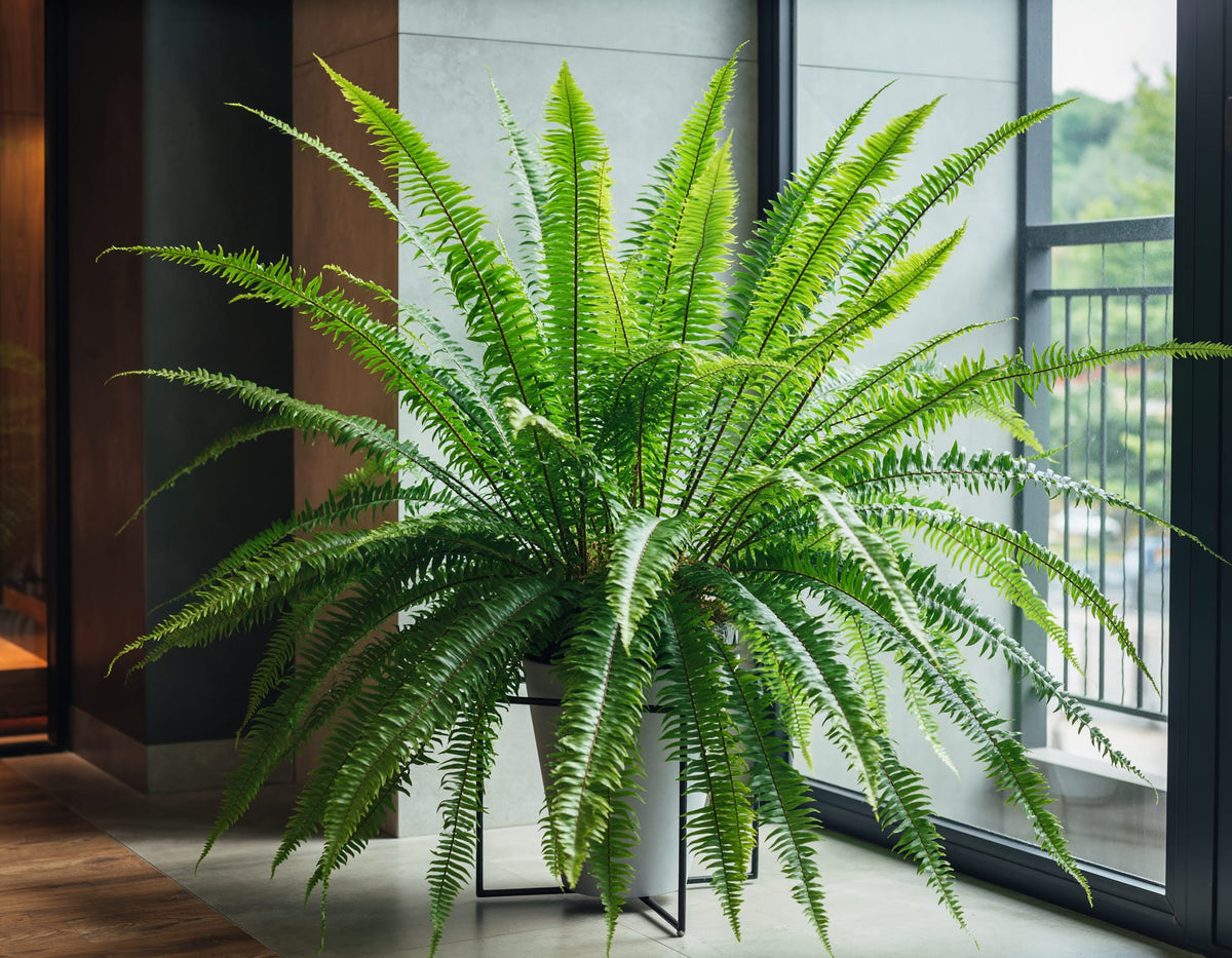 Schwertfarn Nephrolepis 'Macho' – XXL Zimmerpflanze – 100cm hoch – Ø20cm – Luftreinigend & Pflegeleicht – Für Wohnzimmer & Büro 