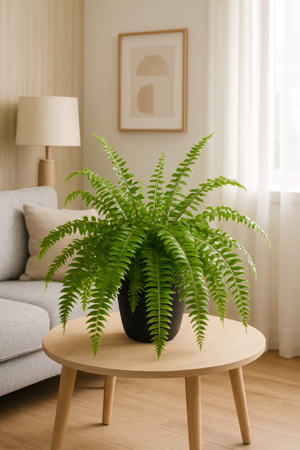 Schwertfarn Nephrolepis 'Macho' – XXL Zimmerpflanze – 100cm hoch – Ø20cm – Luftreinigend & Pflegeleicht – Für Wohnzimmer & Büro 