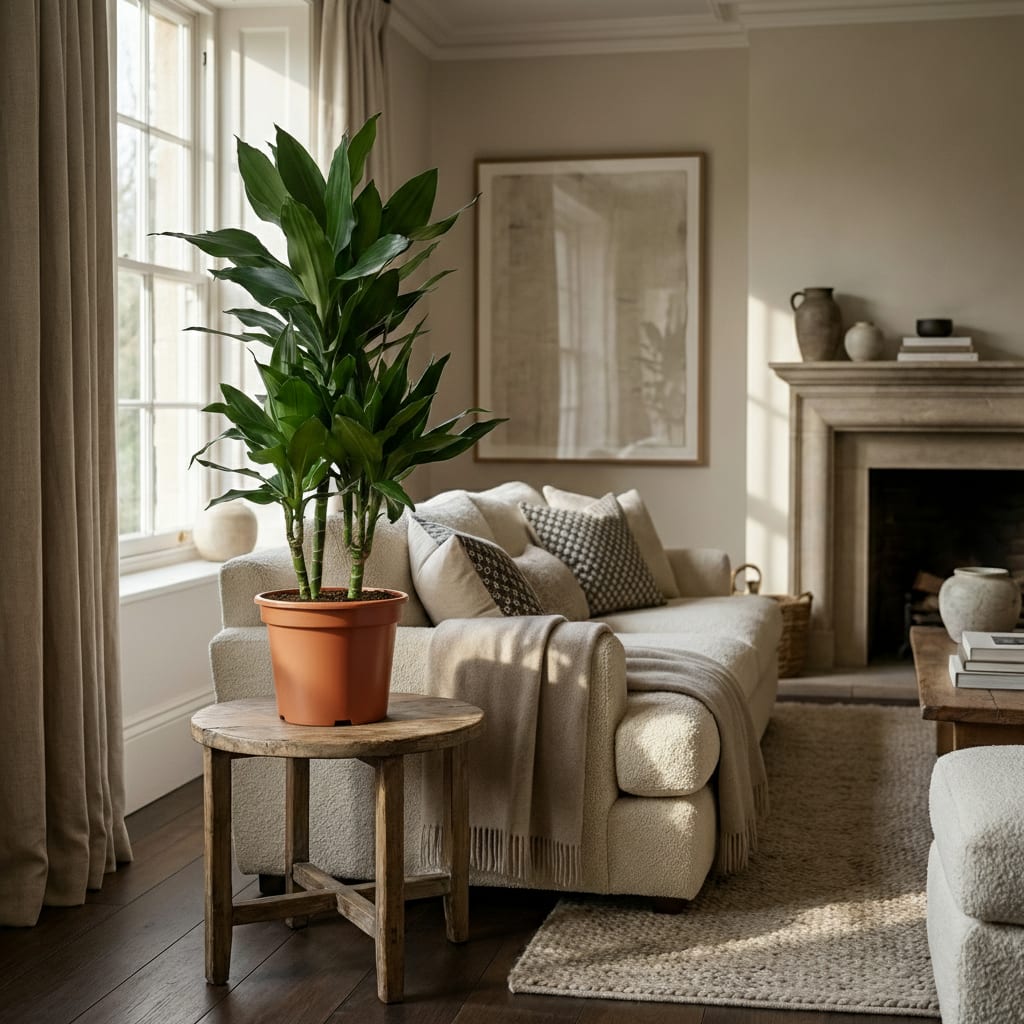 Green boutiQ - Plante d'intérieur - Dragonnier Janet Craig - Dracaena Janet Craig - Vert - Entretien facile - 1 Plante - Pot 21cm - Hauteur 90 - 100cm 
