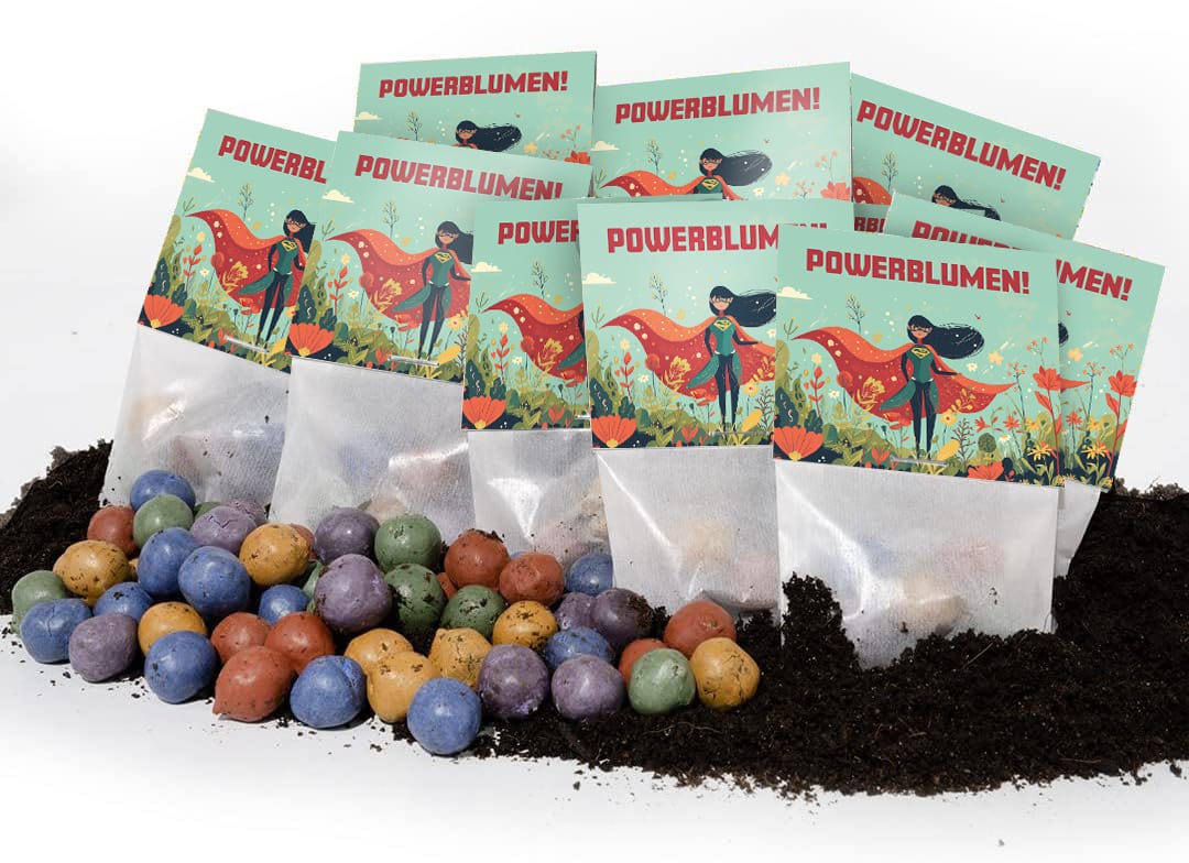 10x5 Blumenmurmeln im Tütchen – Powerblumen 