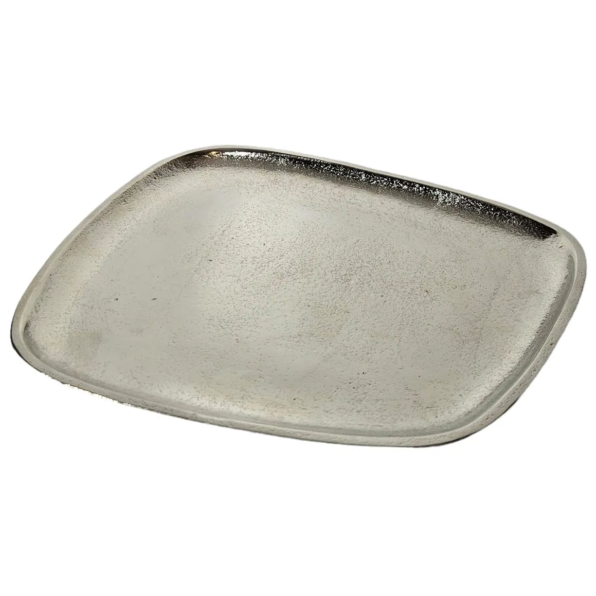Dekoteller Metall silber Dekoschale Metallteller Deko Schale Teller 25 x 22 cm 