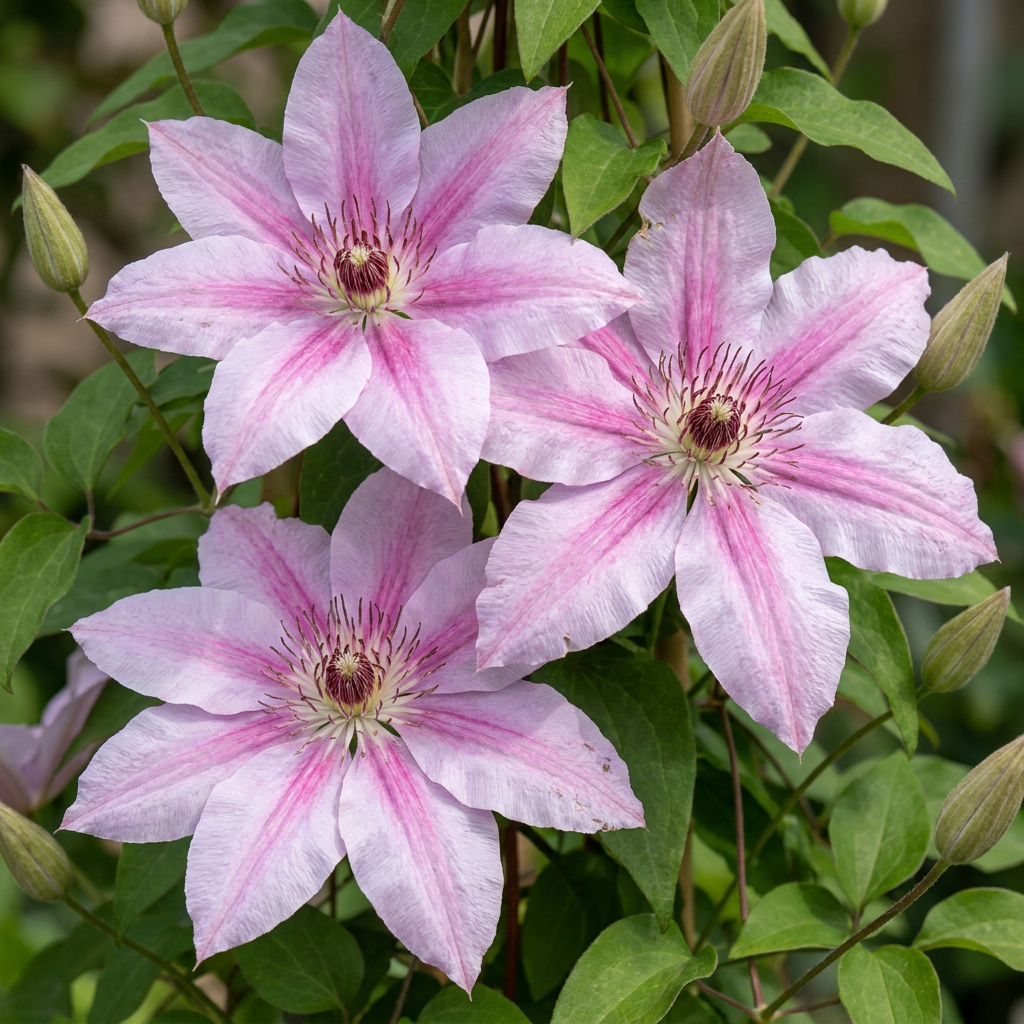Clematis 'Nelly Moser' – Weiß-Rosa – Topf Ø9cm – Ansicht 3