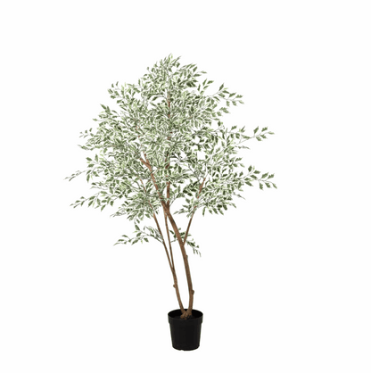 Ficus Benjamina Variegata Kunstpflanze 185cm – Große Buntlaub Birkenfeige Deko Pflanze – Pflegefreie Zimmerpflanze für Wohnzimmer Büro & Empfangsbereich