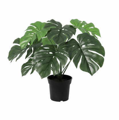 Monstera Deliciosa Kunstpflanze 45cm – Fensterblatt Deko Pflanze – Pflegefreie Zimmerpflanze für Wohnzimmer Büro & Fensterbank