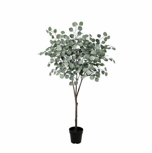 Eukalyptus Baum Kunstpflanze 150cm – Realistische Eucalyptus Deko Pflanze – Pflegefreie Zimmerpflanze für Wohnzimmer Büro & Empfangsbereich