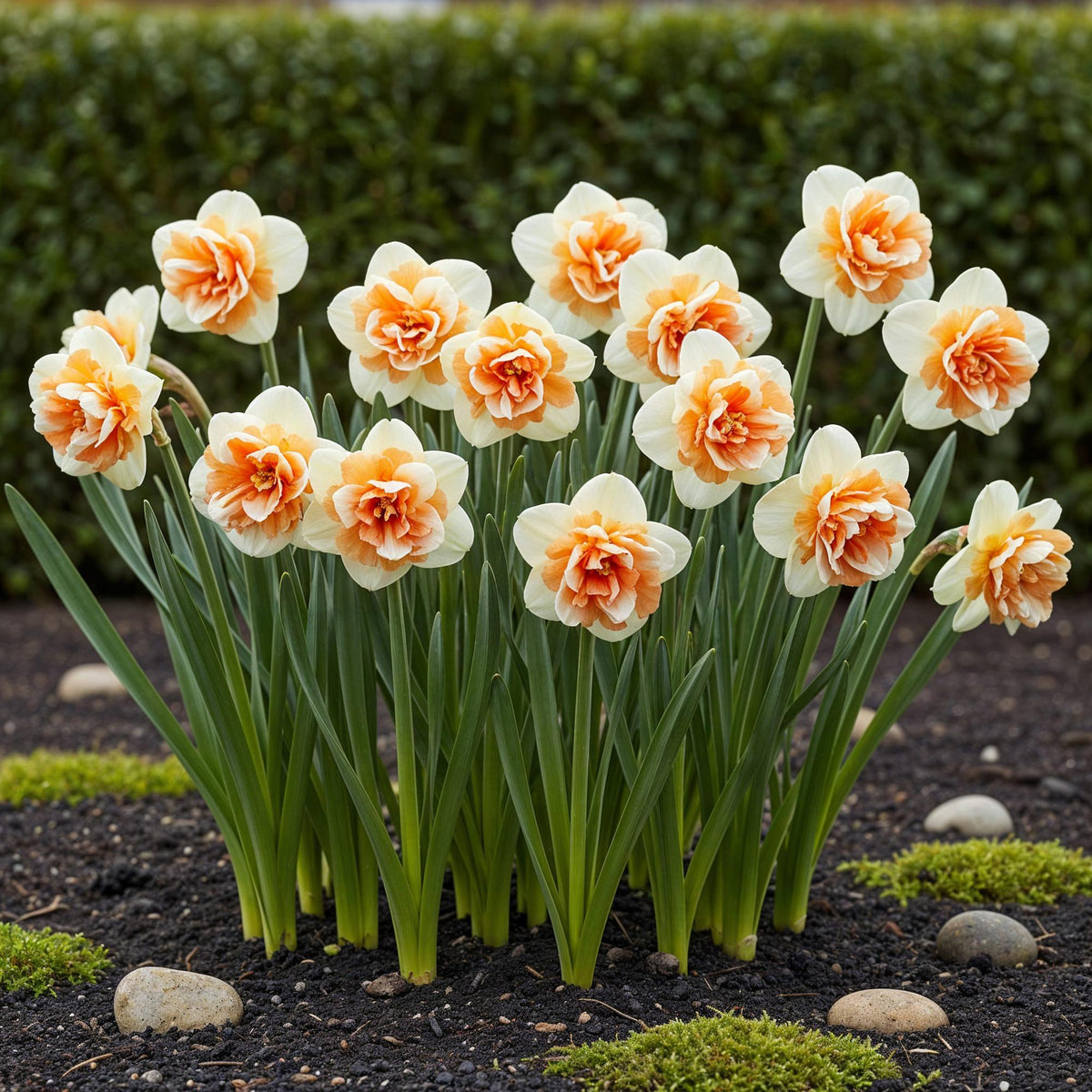 GreenboutiQ - Blumenzwiebeln - Narcis Replete - Farbe Weiß und Orange - 10 Stück - Zwiebelgröße 10/12 - XXL Pack 