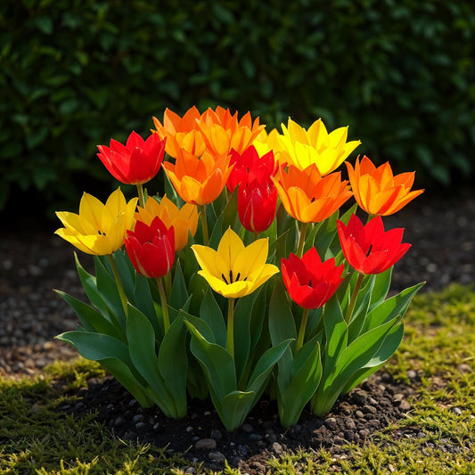 GreenboutiQ - Blumenzwiebeln - Tulp Praestans Mix - Verschiedene Farben - 25 Stück - Zwiebelgröße 8/9 - XXL Pack 