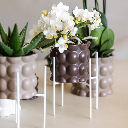 Kolibri Home | Pflanzenständer - Weißer Metall-Pflanzenständer Ø12cm 