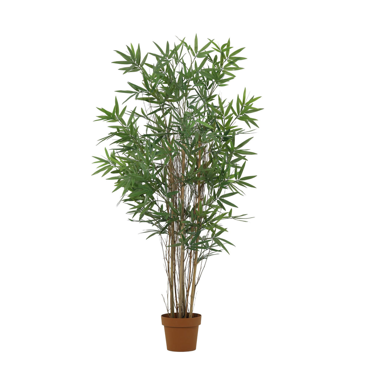 Künstlicher Bambus 144cm im Topf – realistische Kunstpflanze mit schlanken Halmen & grünen Blättern – pflegefreie Zimmerdeko für Wohnzimmer, Flur & Büro – Urban Jungle Look, inkl Basistopf 
