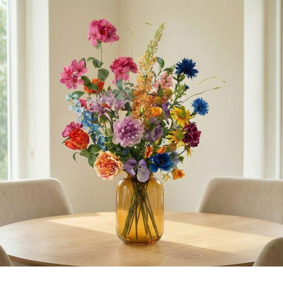 Kunstblumenstrauß - Summer Garden Deluxe - Real Touch - 19 Stiele - ↑ 100 cm 