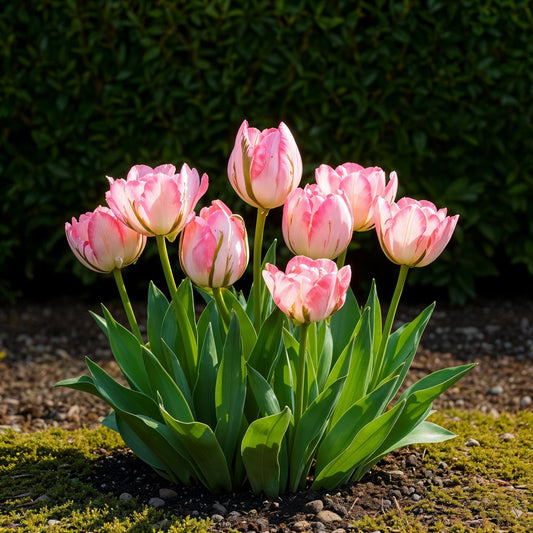 GreenboutiQ - Blumenzwiebeln - Tulp Double Pink - Farbe Rosa - 12 Stück - Zwiebelgröße 11/12 - XXL Pack 