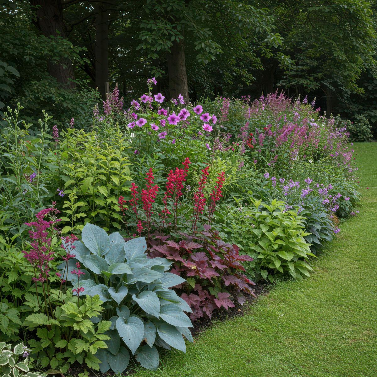 Staudenset „Schatten“ – 24 schattenliebende Stauden für ca. 3 m² – Verschiedene Farben & Blütezeiten – Pflegeleichtes Set für schattige Gartenbereiche – Ø11 cm Topf 