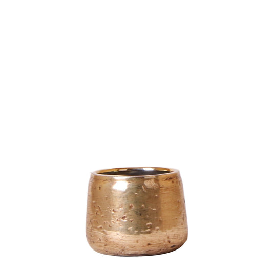 Luxuriöser Blumentopf – Goldener Keramiktopf Ø6cm – Eleganter Ziertopf für Pflanzen – Hochglanz-Dekoration für Wohnzimmer & Büro 