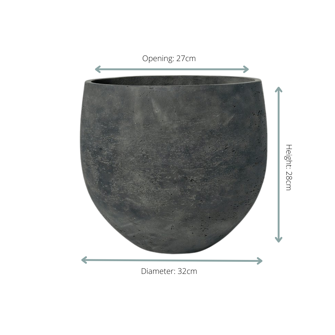 Pot Orb Black Washed - D32 x H28 