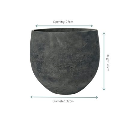 Pot Orb Black Washed - D32 x H28 