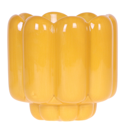 Kolibri Home | Retro Shine Übertopf - Yellow - Ø12cm 
