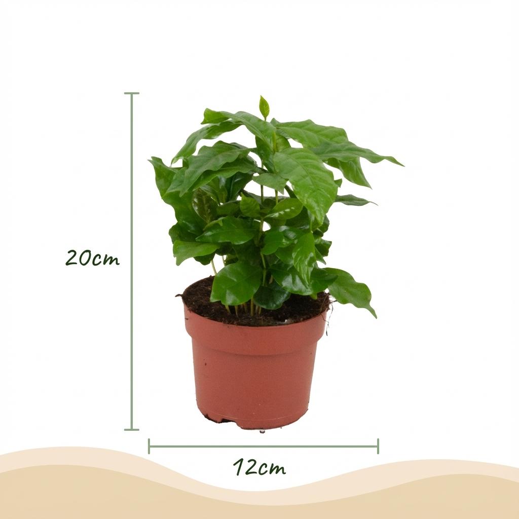 Zimmerpflanze Kaffeebaum Coffea Arabica Weiß – Pflegeleichte Grünpflanze 12cm – Höhe 15–20cm – Dekorative Kaffeepflanze für Wohnzimmer Büro & Fensterbank 