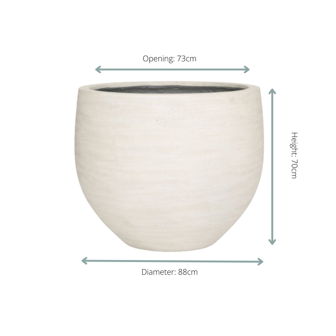 Jumbo Orb Ivory Washed - D88xH70 