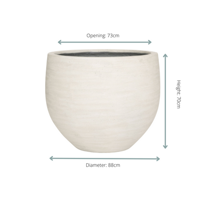 Jumbo Orb Ivory Washed - D88xH70 
