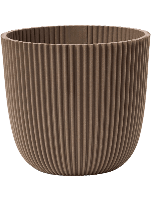 Topf Capi Nature Groove Warm Taupe – Ø25cm – Nachhaltiger Übertopf mit natürlicher Rillenstruktur – Inspiriert von Baumrinde – Für Zimmerpflanzen – Modern & Robust 