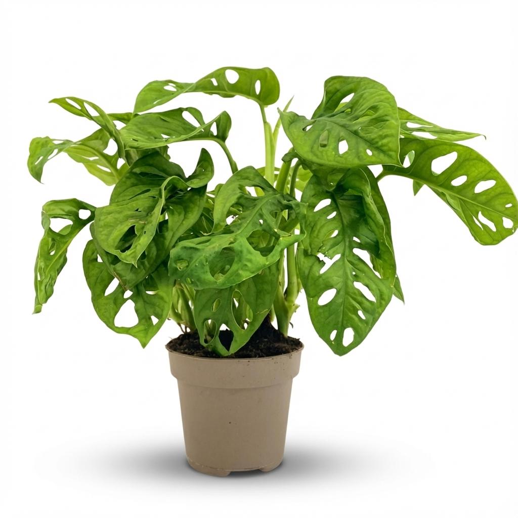 Monstera Adansonii Monkey Mask Ø12cm Höhe25–35cm – Tropische Zimmerpflanze mit gelochten Blättern – Pflegeleichte Kletter- & Hängepflanze für Wohnraum & Büro 