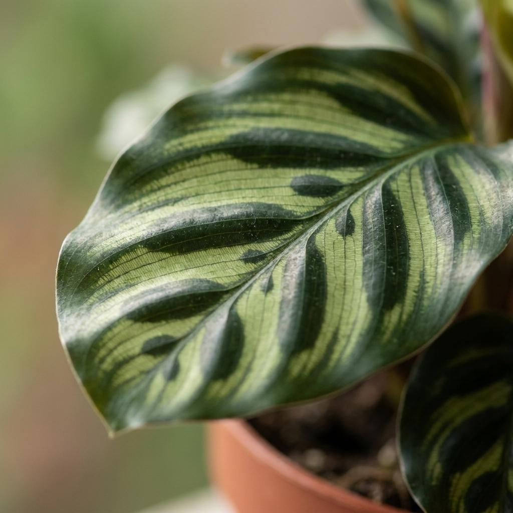 Pfauenpflanze – Calathea makoyana – Topf Ø12cm – Höhe 25cm – Dekorative Zimmerpflanze – Ansicht 4