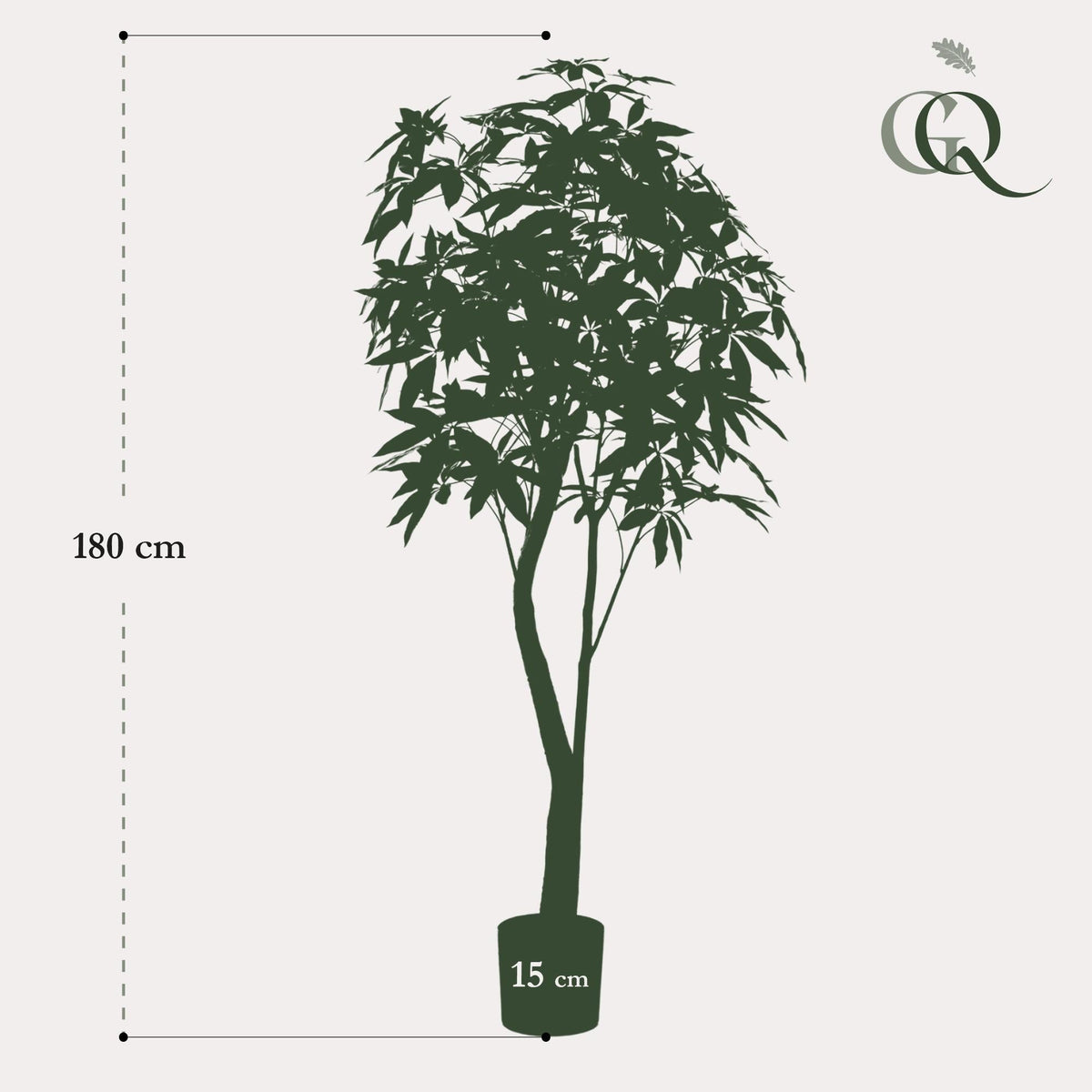 Kunstpflanze - Pachira Aquatica - Glückskastanie - 180 cm 