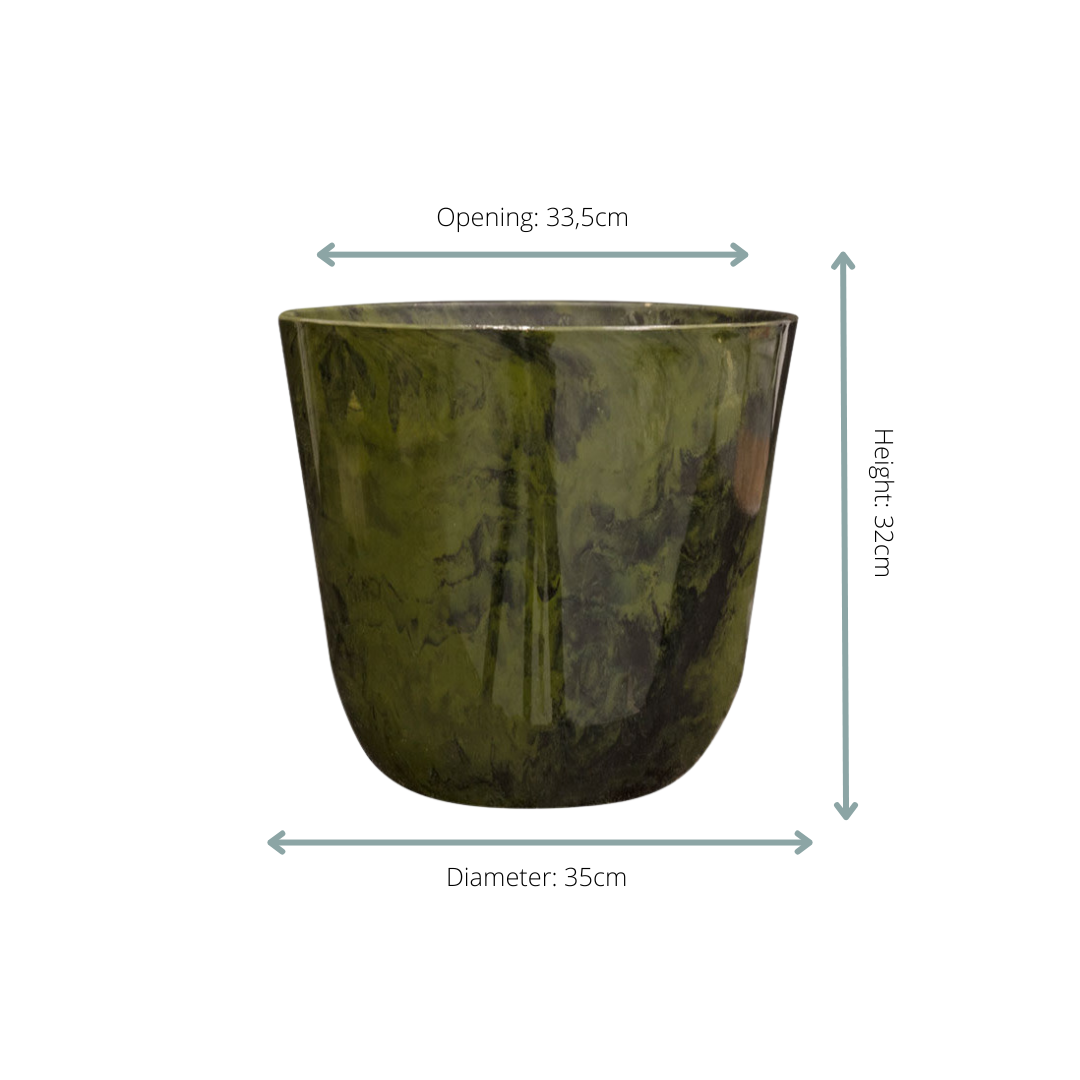 Pot Palermo marble groen D35 x H32 