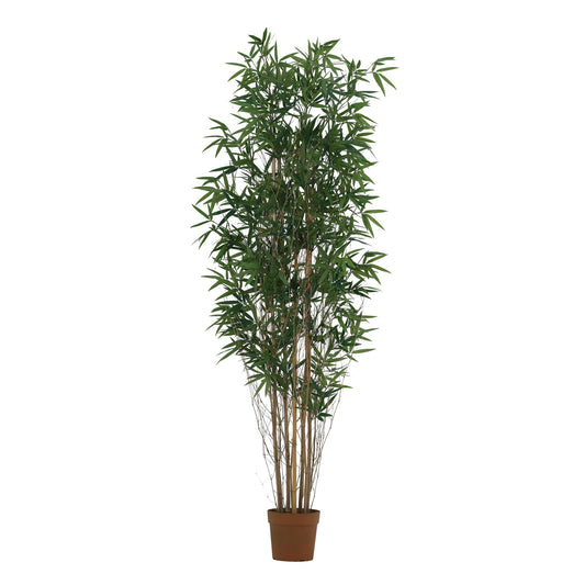 Künstlicher Bambus 210cm im Topf – extra große Kunstpflanze mit schlanken Halmen & grünen Blättern – pflegefreie Zimmerdeko für Wohnzimmer, Flur, Büro & Showroom – Urban Jungle, inkl Basistopf 