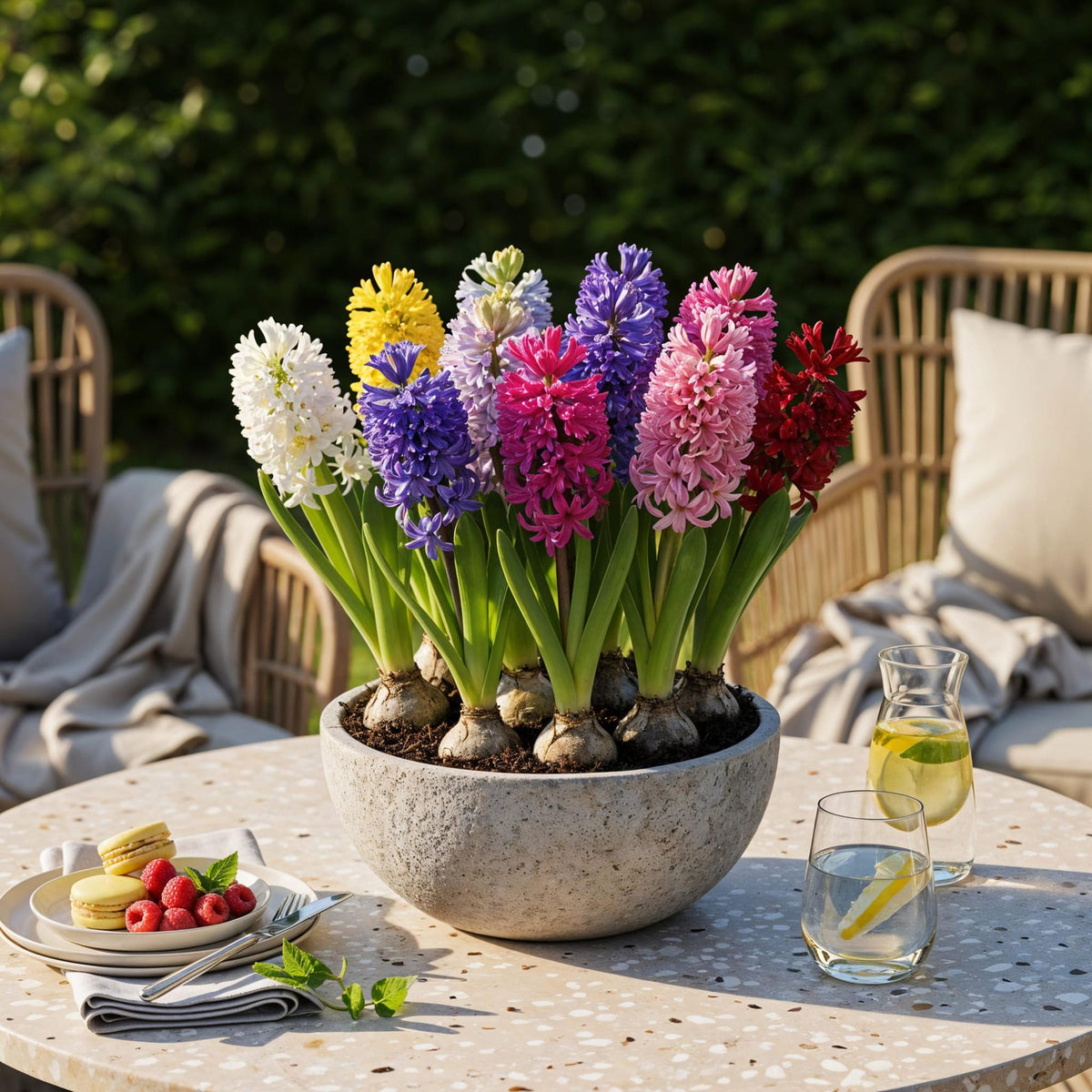 GreenboutiQ - Blumenzwiebeln - Hyazinthenmix - Verschiedene Farben - 10 Stück - Zwiebelgröße 14/15 - XXL Pack 