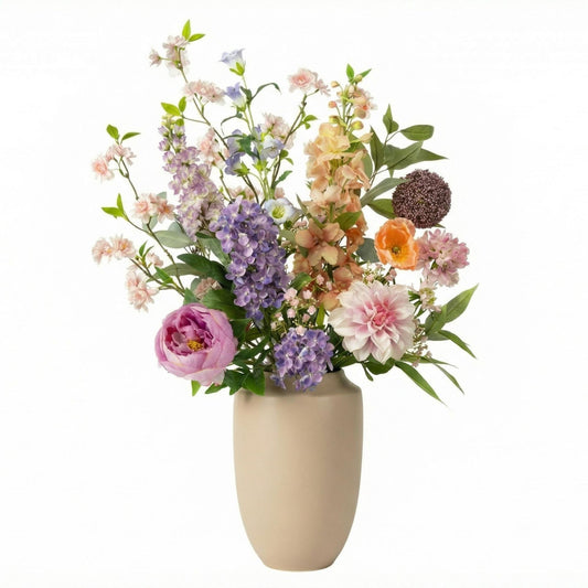 Kunstbloemen Boeket - Pastel Meadow Deluxe - Real Touch - 15 Stelen - ↑ 100 cm 