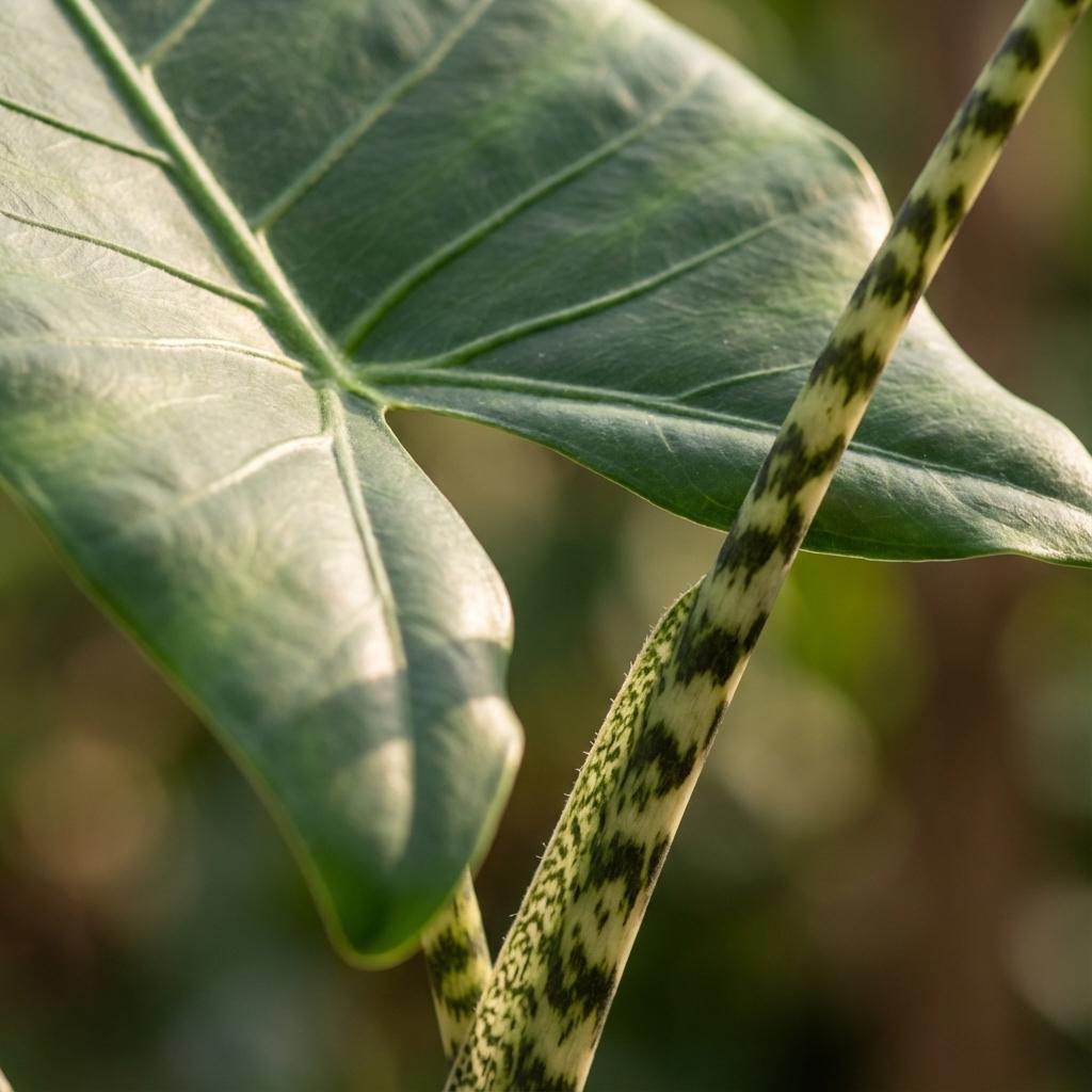 Alocasia Zebrina – 2 Pflanzen – Ø21cm – Höhe 70–75cm – Elefantenohr Zimmerpflanze – Dekorative Blätter mit Zebra-Stielen – Exotische Wohnpflanze 
