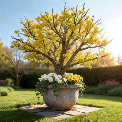 GreenboutiQ - Gartenpflanze - Cornus mas - Blüte Gelb - 1 Pflanze - Laubabwerfend - Pflegeleicht - Topf 12cm Höhe 35cm 