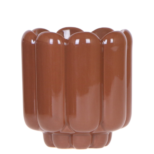 Kolibri Home | Retro Shine Übertopf - Brown - Ø9cm 