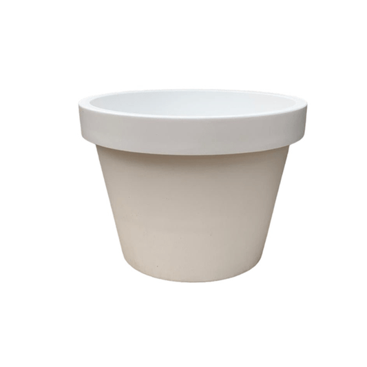 Topf Lira Weiß – Pflanzkübel Ø65cm x H58cm – Moderner weißer Pflanzgefäß – Wetterfest & Robust – Für große Zimmerpflanzen und Außenbereich 