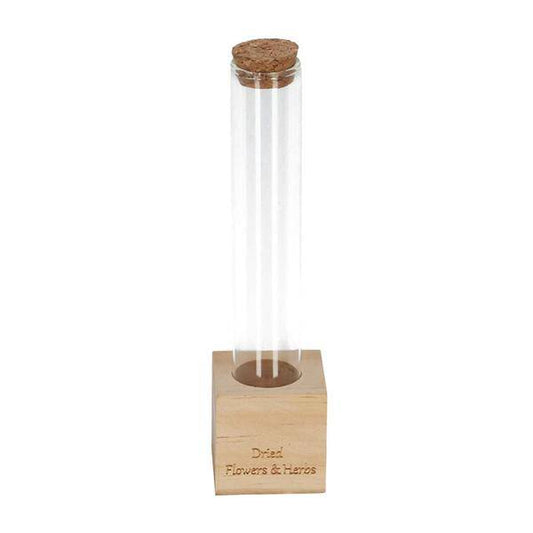 Trockenblumenständer aus Holz - Tube S - Blumen und Kräuter + Trockenblumenarrangement 