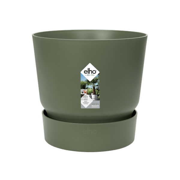 Greenville Pflanztopf Grün – D30 x H28 – Moderner Blumentopf für Innen & Außen – Elegantes Pflanzgefäß – Dekorativer Übertopf für Zimmerpflanzen, Balkon & Terrasse 